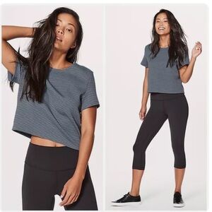 Lululemon Shaped Short Sleeve Crop Top Sterling e1.